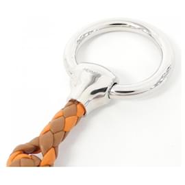Hermès-Hermes Mall Tresse 603353S Scarf Ring-Golden,Orange