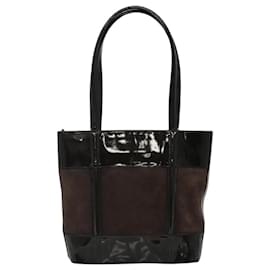 Gucci-GUCCI Tote Bag Suede Leather Brown Auth ti2756-Brown