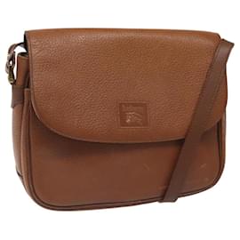 Autre Marque-Burberrys Shoulder Bag Leather Brown gold Auth hk2088-Brown,Golden