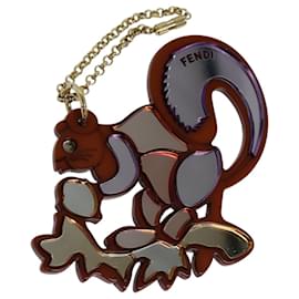 Fendi-FENDI Key Holder plastic Brown Auth hk1980-Brown