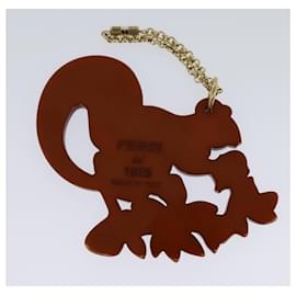 Fendi-FENDI Key Holder plastic Brown Auth hk1980-Brown