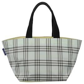 Autre Marque-Burberrys Blue Label Nova Check Tote Bag Nylon Light Blue Auth ti2782-Light blue