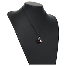 Collier en cœur Baccarat en cristal rouge Auth am7542 Rouge