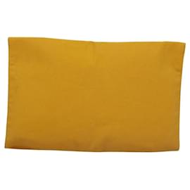 Hermès-HERMES Clutch Bag Canvas Yellow Auth ti2709-Yellow