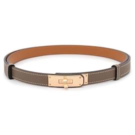 Hermès-Hermes Kelly Belt in Etoupe Pink-Other