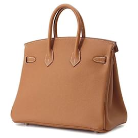 Hermès-Hermes Birkin 25 Gold Togo Handbag-Brown