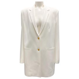 El Blazer Largo de Crepé Ecru de The Row Crudo