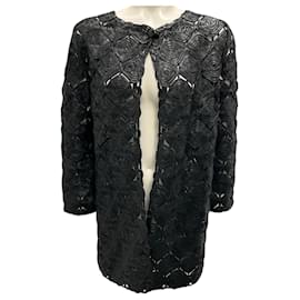 Autre Marque-Rani Arabella Black Embroidered Braided Jacket-Black