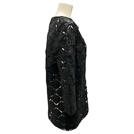 Autre Marque-Rani Arabella Black Embroidered Braided Jacket-Black