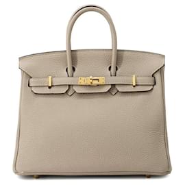 Hermès-Hermes Birkin 25 Handbag in Gris Tourterelle-Grey
