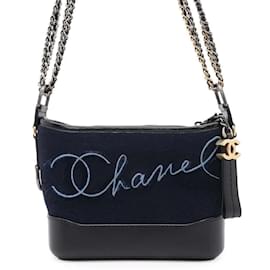 Chanel-Chanel Gabrielle Small Hobo Shoulder Bag-Black,Navy blue