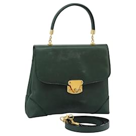 Autre Marque-BOTTEGA VENETA Hand Bag Leather 2way Green Auth 112499-Green