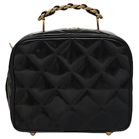 Chanel-CHANEL Matelasse Hand Bag Patent leather Black Gold CC Auth bs21938-Black,Golden