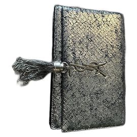 Saint Laurent Leather Handbag Silvery Silvery