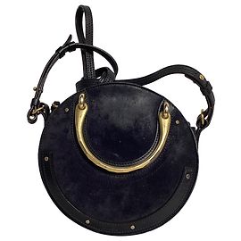 Bolsa de ombro redonda Chloé Small Pixie em camurça violeta e couro Roxo