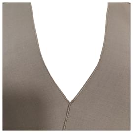 Roland Mouret-Roland Mouret Colorblock V-neck Dress in Beige Polyester-Beige