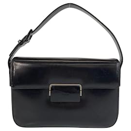 Prada-Prada Leather Shoulder Handbag-Black