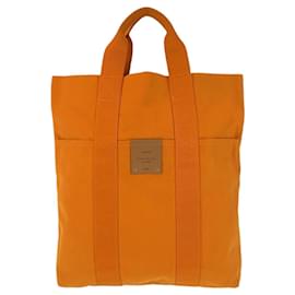 Hermès-Hermes Canvas French Festival Tote Bag-Orange