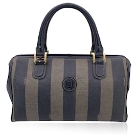 Fendi-Sac à main en tissu vintage Fendi Forever Bauletto-Noir