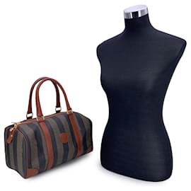 Fendi-Sac à main en tissu vintage Fendi Forever Bauletto-Marron