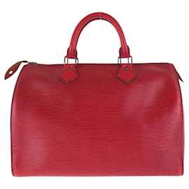 Louis Vuitton Epi Speedy 30 Leather Handbag Red