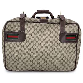 Gucci Vintage GG Supreme Monogramm Canvas Reisetasche Braun