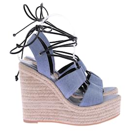 Saint Laurent-SAINT LAURENT Sandals T.EU 37 Cloth-Blue