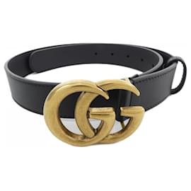 Gucci-Cinto preto padrão Gucci-Preto