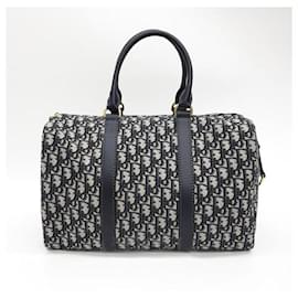 Dior-Christian Dior Oblique Big Boston Bag -Blue