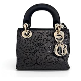 Dior-Christian Dior Sequin Lady Bag Mini -Black
