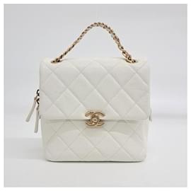 Chanel-Chanel Caviar Backpack -White