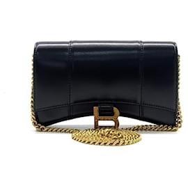 Balenciaga-Balenciaga Hour Glass Chain Bag -Black