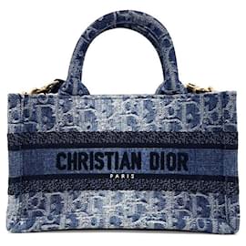 Dior-Christian Dior Oblique Book Tote Mini -Blue