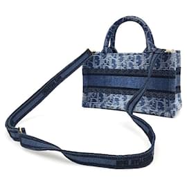 Dior-Christian Dior Oblique Book Tote Mini -Blue