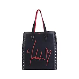 Christian Louboutin-Christian Louboutin Canvas Tote Bag-Black,Red
