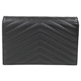 Yves Saint Laurent-Yves Saint Laurent Cassandra Chain Wallet-Black