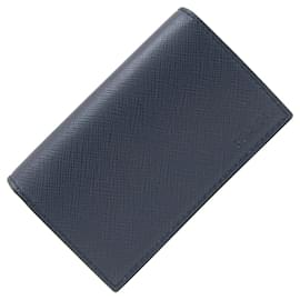 Prada-Prada Navy Leather Business Card Case-Navy blue