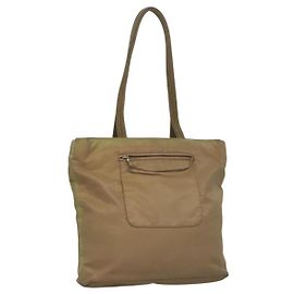 PRADA Bolsa Tote Nylon Bege Auth ti2720 Bege