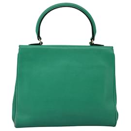 Céline-CELINE Hand Bag Leather Green Gold Auth yk17263-Golden,Green