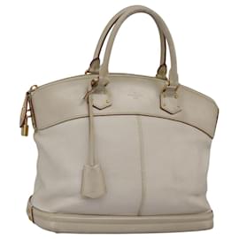 Louis Vuitton-LOUIS VUITTON Suhari Lockit Hand Bag Leather White M91874 LV Auth 98231-White