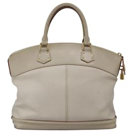 Louis Vuitton-LOUIS VUITTON Suhari Lockit Hand Bag Leather White M91874 LV Auth 98231-White