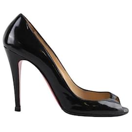 Christian Louboutin-Patented leather heels-Black