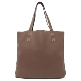 Hermès-Sac tote Hermes Double Sens 36 Etoupe-Taupe