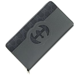 Gucci-Carteira longa redonda Gucci-Preto,Cinza antracite