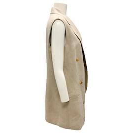 Michael Kors-Michael Kors Hemp Spring 2011 Double Breasted Linen Vest-Beige