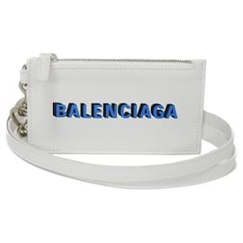 Balenciaga-Balenciaga White Leather Coin Purse-White