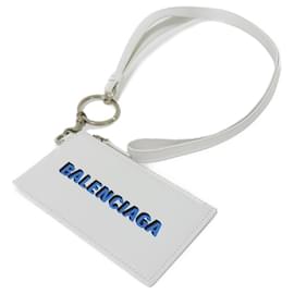 Balenciaga-Balenciaga White Leather Coin Purse-White