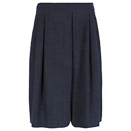 Chanel-Chanel Knee Length Skirt in Navy Blue Cotton-Blue,Navy blue