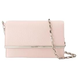Alexander Mcqueen-Mini Cross Bar Purse - Alexander McQueen - Leather - Pink/Silver-Pink