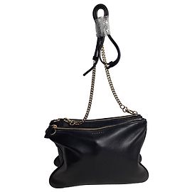 Bolsa transversal Sandro Addict em couro preto Preto